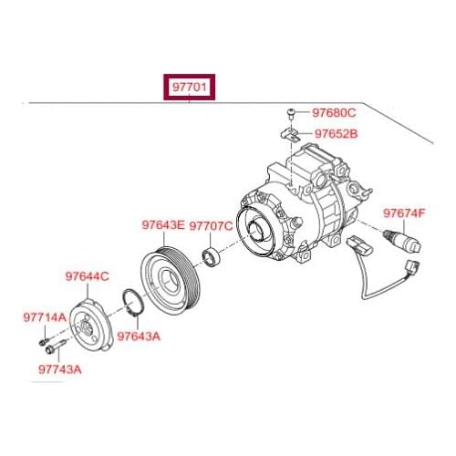 A/C AC Air Conditioning Compressor Cooling Pump VS18E 6PK for Hyundai genesis DH G6DG G6DJ 97701-B1000 97701B1000 F500-GGDBA-03