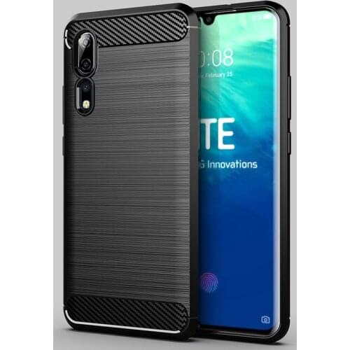 Shock Absorption Cover Soft TPU Anti Scratch Carbon Fiber Design Back Case for ZTE Axon 10 Pro 5G