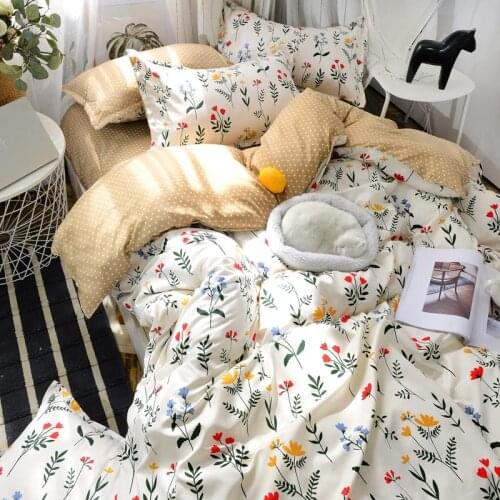 White blue Flower bedding set rabbit universe pattern bed sheet cartoon duvet cover quilt cover full twin queen king size