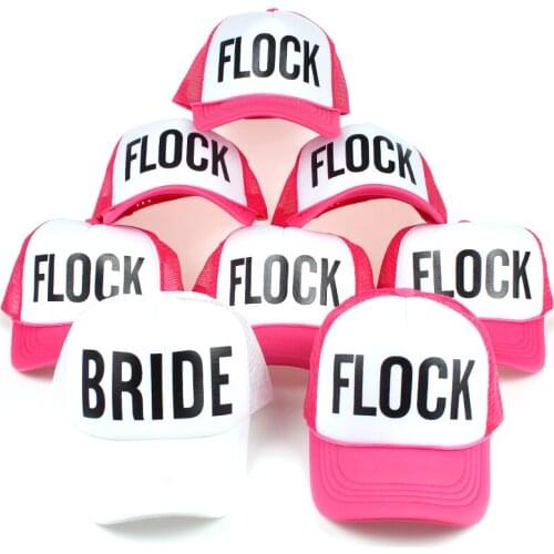 VORON factory sells directly Bride Flock letter printing baseball cap women mesh baseball hat for wedding party hats girls pink