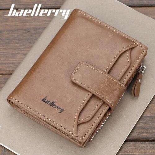 Baellerry Brand Small Leather Wallet Men Purse Short Male Clutch Card Holder Zipper Wallet Men Money Coin Bag for Men 2019