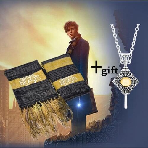 Fantastic Beasts and Where to Find Them Scarf Newt Scamander Cosplay costume Accessory Winter Keep warm Knitted Bib wrap Gift