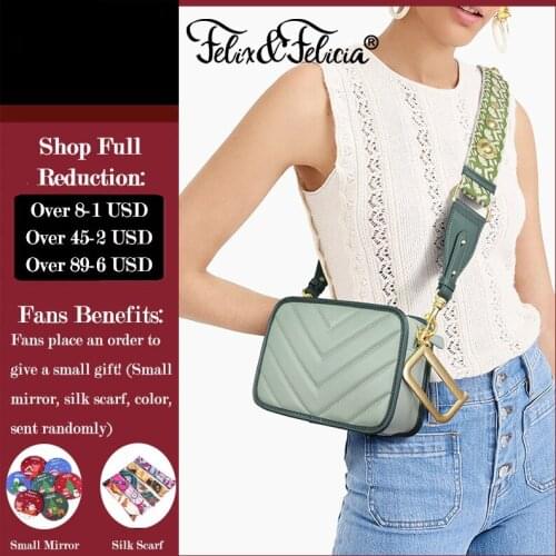 FELIX & FELICIA High Quality Shoulder Bags For Women Fashion Genuine Leather Crossbody Ladies Casual Design Square Messenger Bag