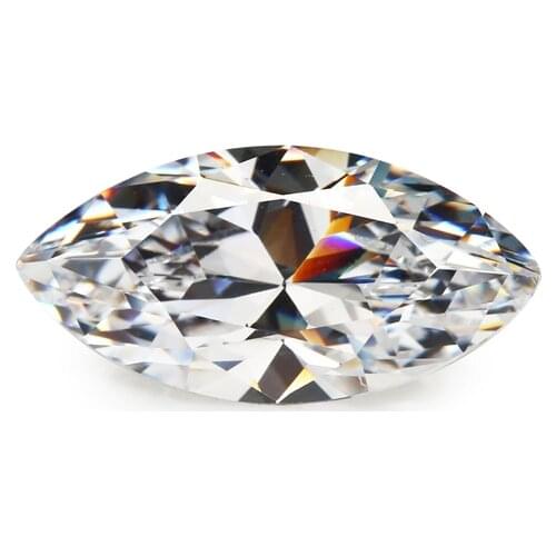 50PCS 1.5x3~10x20mm Marquise Shape Loose CZ Stone White Color AAAAA Cubic zirconia Synthetic stone For Jewelry DIY Stone
