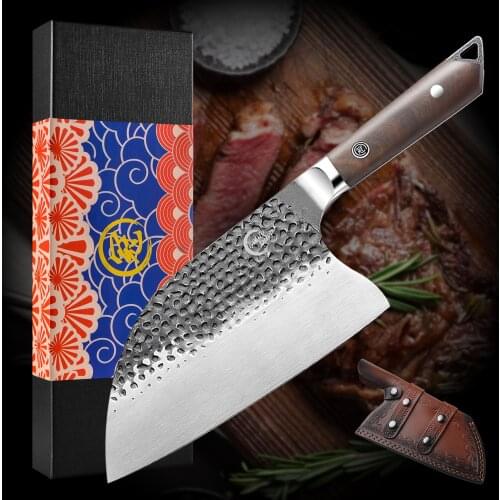 Grandsharp Stainless Steel Chef Knife Handmade Forged Cleaver Wide Blade Professional Butcher Knife Utility Vegetable Knives Hot