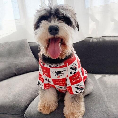 Cotton Chihuahua Pug Print Summer Cool Tshirt French Bulldog Cat Breathable Vest Pet Dog Clothes for Small Dogs Pets Clothing