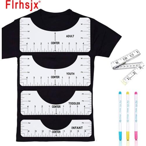 5/8pcs T-Shirt Alignment Ruler 4 Sizes Tshirt Ruler for Guiding Tshirt Measurement Ruler Drawing Template Garment Design Tools