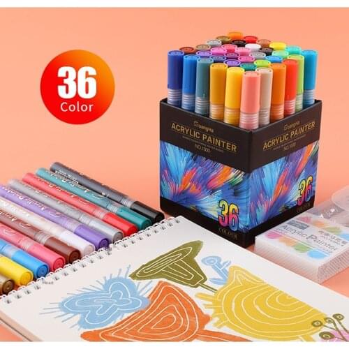 Markers Pen for School Thick Nib Water-Based Acrylic Paint Marker Pens Colorful Art Supplies Ink Pencil Rotuladores Lettering
