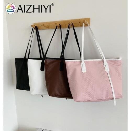 Fashion Women Scale Pattern Solid Color PU Leather Shoulder Shopping Bag Casual Ladies Large Capacity Tote Handbags