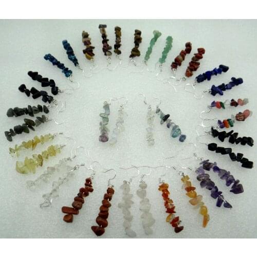 Fashion Natural stone Quartz Crystal Turquoises tiger eye aventurine Earrings pendant Jewelry making Earrings Accessories