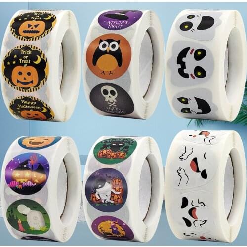 500Pcs Halloween Stickers Cute Pumpkin Ghost for Party Togethering Parade Wearing Decoration Kid Game Toy Gift Packaging Seals