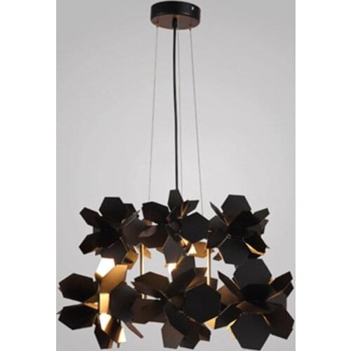 Novel LED Chandelier Modern Nordic Bar Iron hanging lights / White / Black Simple Dining Room Living Room chandelier ceiling