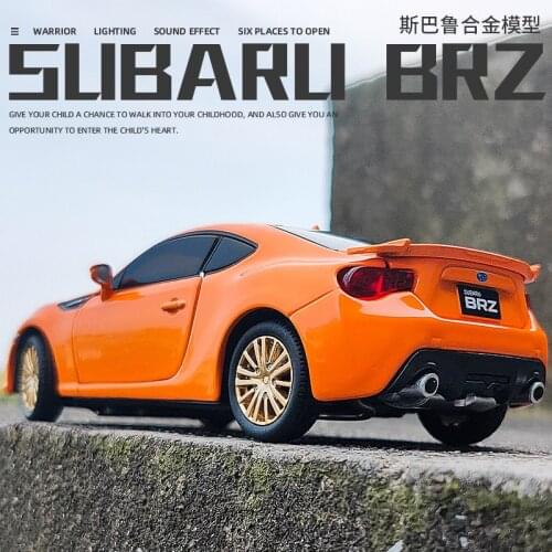 New 1:32 Subaru BRZ 2019 Sports Car Diecast Model Car Toys With Sound Light Pull Back For Kids Gifts Free Shipping