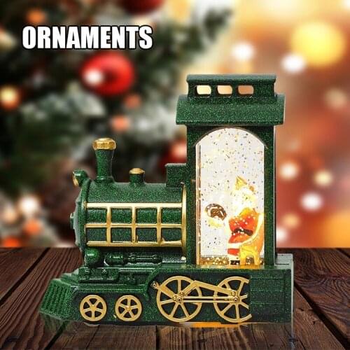Lighted Christmas Snowman Lantern Snowman in Glittering Train Battery Operated Xmas Home Desktop Decor