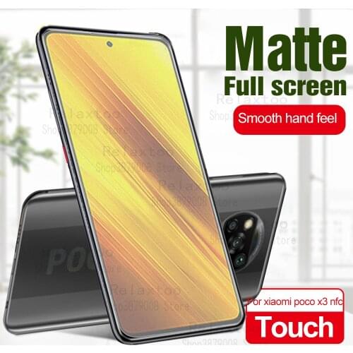 Poco x3 glass matte frosted screen protector tempered glass for xiaomi poco x3 x 3 pocox3 nfc 6.67'' 2020 phone protective film