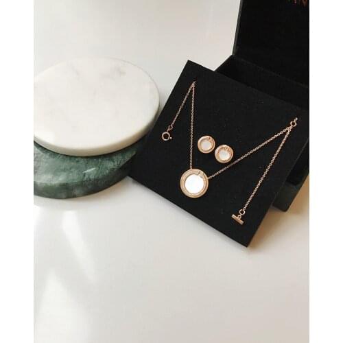 Hot Brand 925 Sterling Silver For Women Mother of Pearl Wedding Smile Jewelry Set Earrings Necklace summer holiday gift