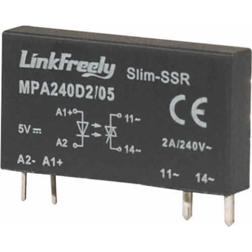 MPA240D2/05 4 Pin PCB Micro Voltage Relay Switch Module 5V DC In 240VAC/2A Output,Smart Auto DC AC SSR Solid State Relay Bank