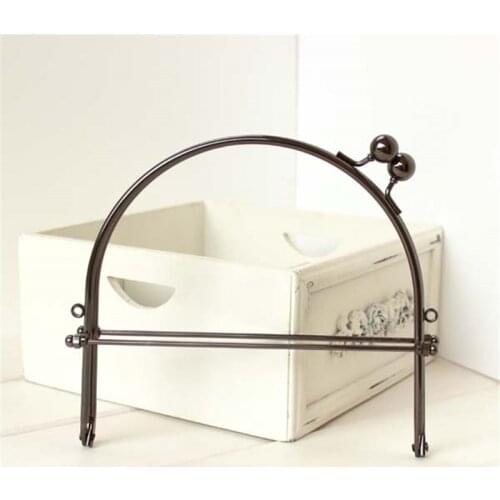 20cm Metal Purse Frame Handle for Clutch Bag Handbag Accessories Making Kiss Clasp Lock Bronze Bags Hardware Metal Purse Handle