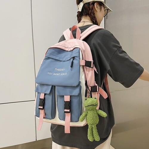 Kawaii Girl Harajuku Backpack Women Waterproof School Bag College Student Nylon Backpack Cute Book Female Bag Trendy New Fashion