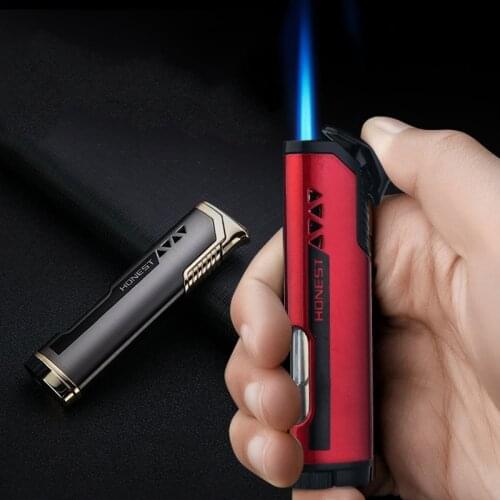 Jet Torch Strip Lighter Windproof Gas Metal Lighters Inflatable Outdoor Butane 1300 C Cigarette Cigar Lighter Gadgets For Men