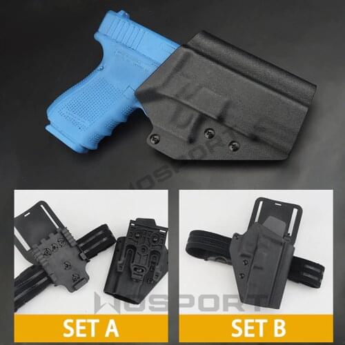 Tactical Kydex Gun Holster For Glock 43 43x Airsoft Pistol Holster Accessory Thigh Quick Release Buckle QLS Hunting Equipment