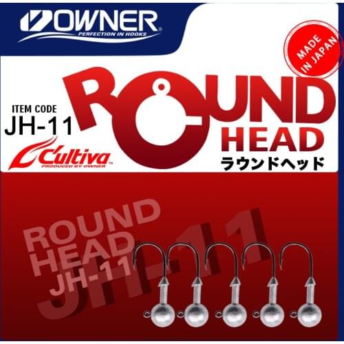 OWNER Cultiva JH-11 11550 Round Head Fishing Hooks Carbon Steel Crap Fishing Jig Head lead head Jig lure hard bait soft worm jig