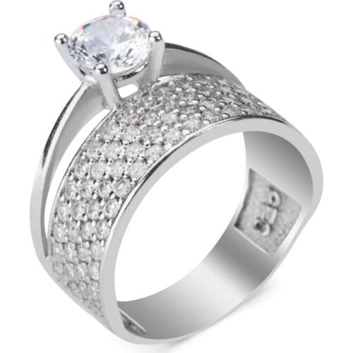 High Quality Silver Solitaire Ring Dainty Women Aceessories Solid 925 Sterling Silver, Wedding Engagement Ring