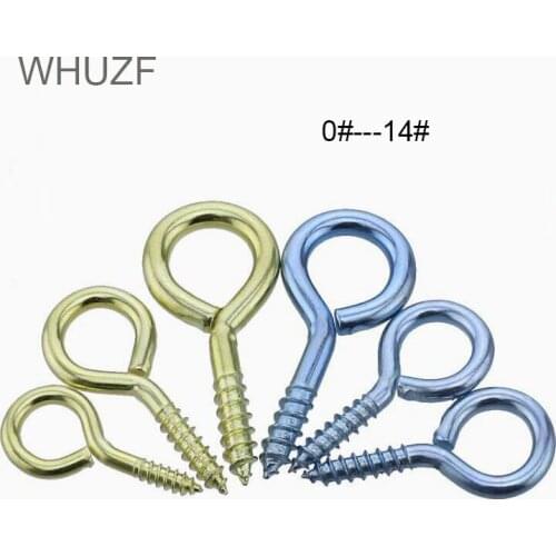 WHUZF 0#-14# Threaded Iron Hook / Light Hook Self-tapping Hook / Sheep Eye Socket Hook / Rings / Sheep Eye Screws