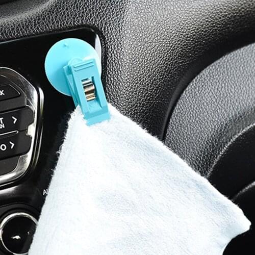 1 Pair Car Interior Window Clip Mount Black Suction Cap Clip Plastic Sucker Removable Holder For Sunshade Curtain Towel Ticket