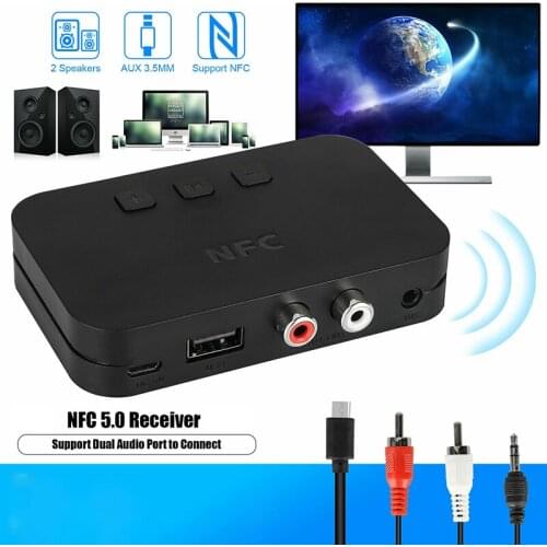 For Car TV PC Speaker 1pc NFC bluetooth 5.0 Wireless AUX 3.5mm Interface Receiver High Quality Stereo Music Audio Adapter Pohiks