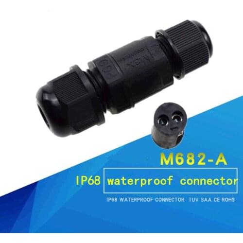 1pcs IP68 Mini 2-core Straight Waterproof Connector 2 Pins Outdoor Fireproofing Cable Splice Adapter for Lighting Electronic