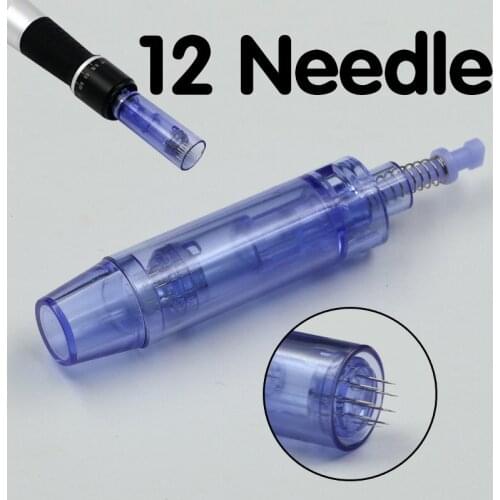10pcs 12 pin blue micro needle cargridge electric DR derma pen replacement needles head stainless steel tattoo needle tip