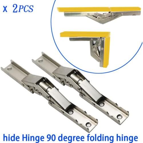 2pcs 90 degrees non-trace desktop when folding door hinge connecting plate 180 degrees, furniture hardware