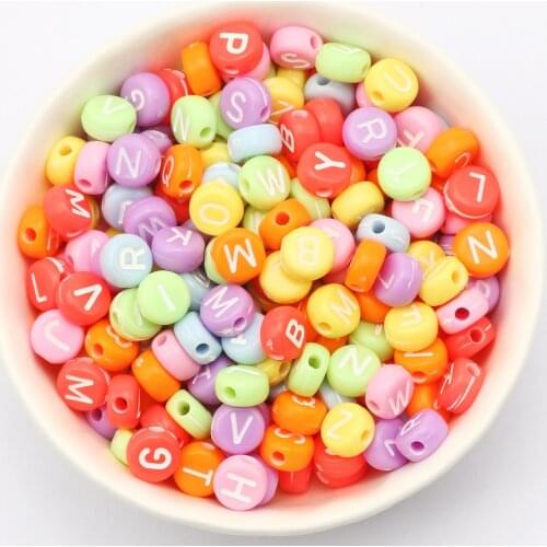 4*7mm Mixed Color Letter Acrylic Beads Alphabet Loose Bracelet Beads For Jewelry Making DIY Crafts Scrapbooking Decoration