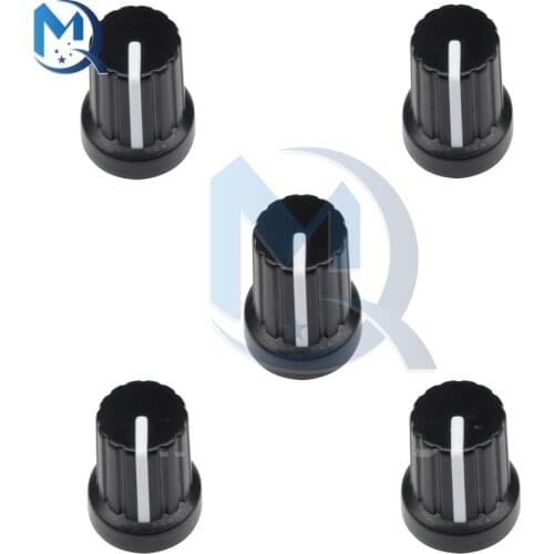 5Pcs WH148 Potentiometer Knob Caps 6mm Dia With Plastic Insert Shaft Hole Control Knobs Fit 1/4" Potentiometers For Encoder