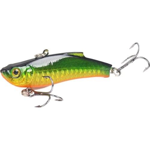 7 PCS 7cm/18.4g PVC Winter Sea Hard Fishing Lures VIB Artificial Make Available Bass Diving Swivel Jig Wing Wobbler Crank Bait