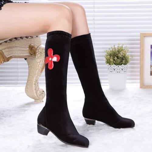 Ballroom latin dance shoes Mid heel Dance boots for women girl Long shoes Suede 4 cm heel Big discounts Free to receive coupons