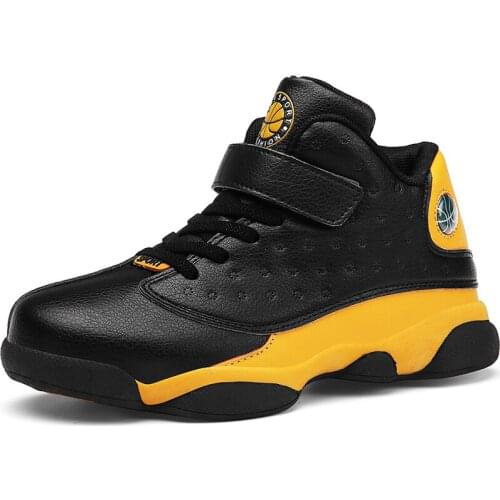 Toddler High Quality Boys Basketball Shoes Leather Kids Sneakers Thick Sole Non-Slip Girl Children Sport Boots Top Trainer Shoe