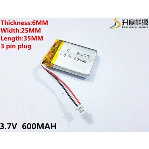 Free shipping)Polymer lithium battery 3.7 V, 602535 062535 can be customized wholesale CE FCC ROHS MSDS quality certification