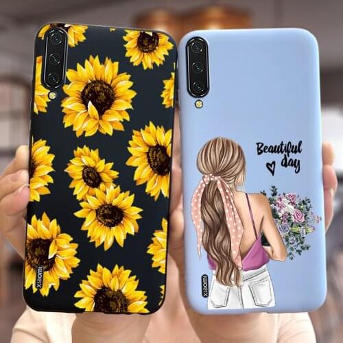 For Cover Xiaomi Mi CC9 CC9E Case MiCC9 Pro Soft Slim Fundas Cute Sunflower Back Cover For Xiaomi Mi CC9 Pro Mi CC9E Phone Cases