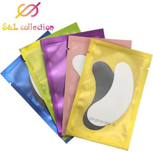 Black film Eyes Gel Patches For Eyelashes Extension Tools Pearl 50 pairs Eye Tips Sticker Wraps Make Up Tool Under Eye Pads