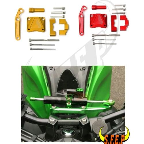 CNC Steering Damper Adjustable Stabilizer Bracket kit For Kawasaki Ninja300 Ninja 300 2013-2014-2015-2016