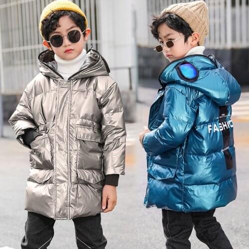 Children Winter Down Jacket for Boy Waterproof Shiny Child Winter Coat 3-12 Years Kid Teenage Girl Cartoons Outerwear Boy Parka