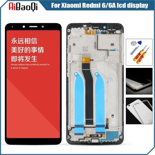 For 5.45" Xiaomi Redmi 6A LCD Display Touch Screen Digitizer Assembly With Frame Xiaomi Redmi 6 LCD Replacement Parts