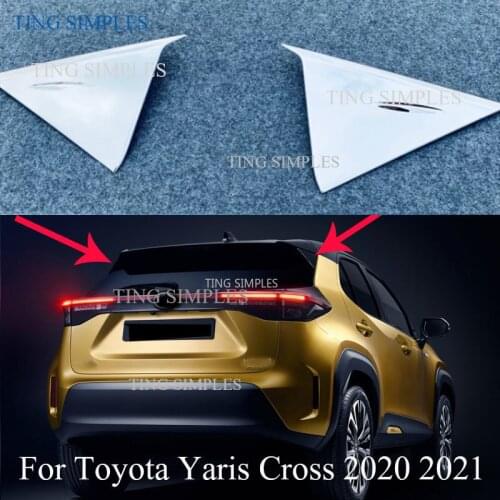For Toyota Yaris Cross 2020 2021 Chrome ABS Chrome Exterior Both Side Rear Window Spoiler Triangle Cover Trim Auto Accessories