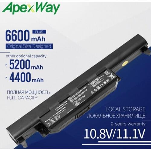 ApexWay 6600mAh 6CELL A32-K55 A33-K55 A41-K55 New laptop battery for Asus A45 A55 A75 K45 K55 K75 R400 R500 R700 U57 X45 X55 X75