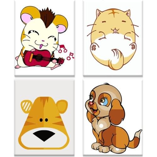 GATYZTORY Frame Painting By Numbers Kits For Kids Beginner Cartoon Picture Paints Diy HandPainted Drawing Kits Bedroom Decor