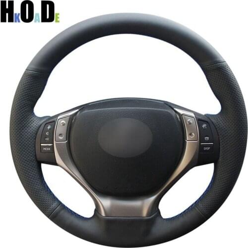 DIY Hand-stitched Black PU Artificial Leather Car Steering Wheel Cover for Lexus ES250 ES300h GS250 GS300h RX270 RX350