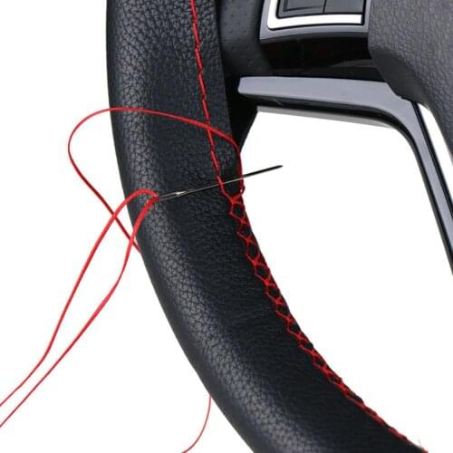 DIY Soft Microfiber Faux Leather Car Steering Wheel Covers with Needle Thread Wear-resistant Car Styling Accessories