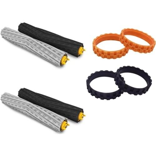 8Pcs Main Roll Brush Tire Skin Kit for IRobot Roomba 800 900 Series 870 880 980 Vacuum Cleaner Robot Parts